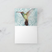 華麗さの背景を持つハチドリ サンキューカード (内部)