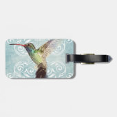 華麗さの背景を持つハチドリ ラゲッジタグ (裏面横)