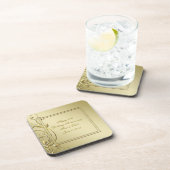 華麗さの金ゴールド第50の結婚記念日 コースター (右側)