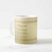 華麗さの金ゴールド第50の結婚記念日 コーヒーマグカップ (正面左)