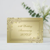 華麗さの金ゴールド第50の結婚記念日 出欠カード (スタンド正面)