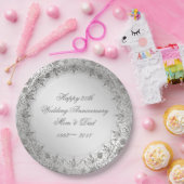 華麗さの銀の第25記念日の紙皿 ペーパープレート (パーティー)