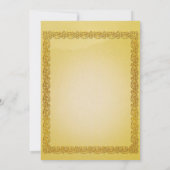 華麗でエレガントなレトロアブストラクトフラワーと葉 招待状 (裏面)