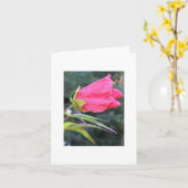 華麗で赤い花とのNotecard カード (黄色い花)