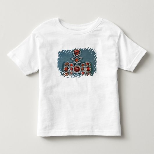 華麗と置かれる弓ブローチ トドラーTシャツ (正面)