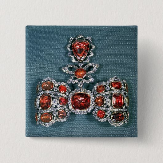 華麗と置かれる弓ブローチ 缶バッジ (正面)