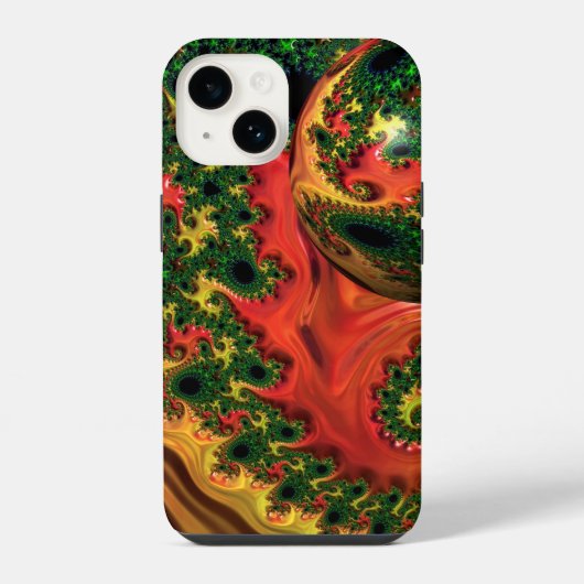 華麗なる火炎 - 複雑さの探究 iPhoneケース (裏面)
