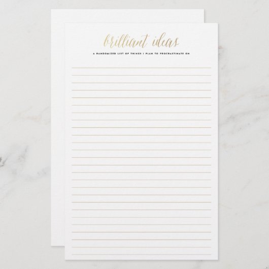 華麗なアイディアのメモ帳 便箋 (正面/裏面)