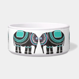 華麗なインドの象がキュートな犬猫デザイン ボウル