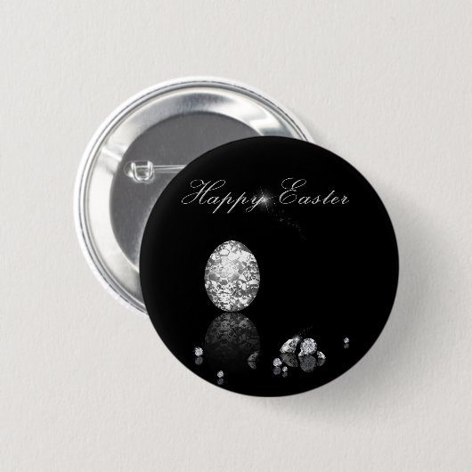 華麗なイースターエッグのダイヤモンド-ボタン 缶バッジ (正面&裏面)