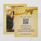 華麗なエレガントレトロアブストラクトフラワーとリーフ エンクロージャーカード (正面/裏面)