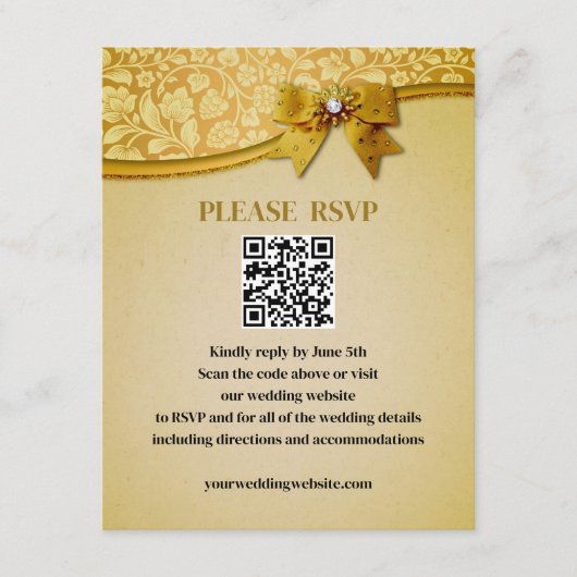 華麗なエレガントレトロアブストラクトフラワーとリーフ エンクロージャーカード (正面)