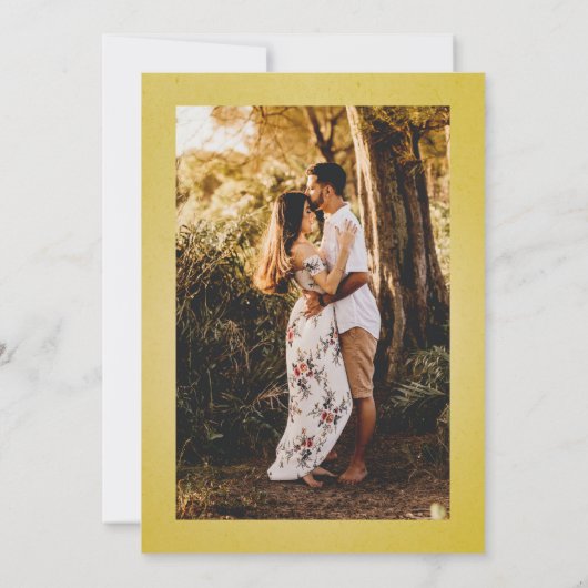 華麗なエレガントレトロアブストラクトフラワーとリーフ セーブザデート (裏面)