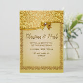 華麗なエレガントレトロアブストラクトフラワーズ＆リーフ 招待状 (スタンド正面)