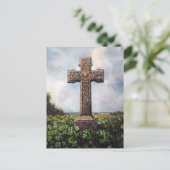 華麗なクロス記念碑のクローバー シャムロック ポストカード (スタンド正面)