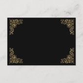 華麗なコーナー ブラックゴールド ウェディング ディテール エンクロージャーカード (裏面)
