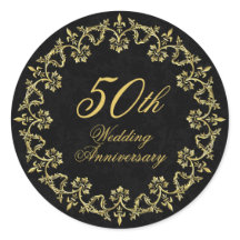 華麗なゴールドとブラックの50周年結婚記念日