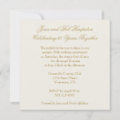 華麗なゴールドのハートの渦巻き写真 50周年結婚記念日 招待状 (裏面)