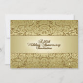 華麗なゴールドの50周年結婚記念日 招待状 (正面)