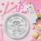 華麗なダイヤモンド結婚式の紙皿は個人化なります ペーパープレート (パーティー)