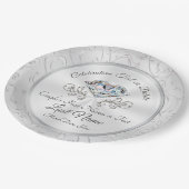 華麗なダイヤモンド結婚式の紙皿は個人化なります ペーパープレート (アングル)