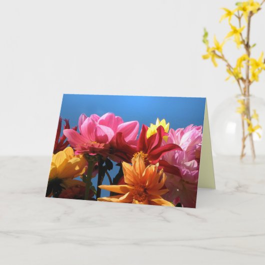 華麗なダリアの母の日 カード (黄色い花)