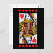 華麗なハートの女王のトランプ 明るい赤いハート ポストカード (正面/裏面)