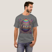 華麗なマンダラ イースター エッグ ハッピーイースター メンズ Tシャツ (正面フル)