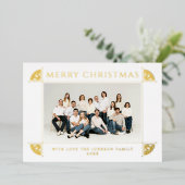 華麗なヴィンテージスタイルのクリスマス写真 箔シーズンカード (立ち正面)