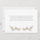 華麗な優雅さ パステル ブッシュ フラワー ウェディング お礼 サンキューカード (裏面)