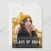 華麗な写真の卒業発表 招待状 (正面)