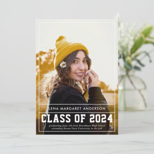 華麗な写真の卒業発表 招待状 (スタンド正面)