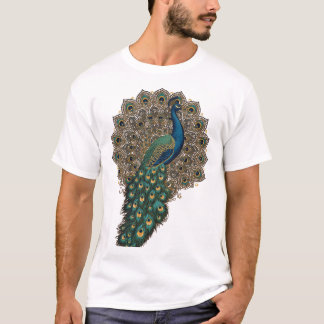 華麗な孔雀の複雑な羽根 Tシャツ
