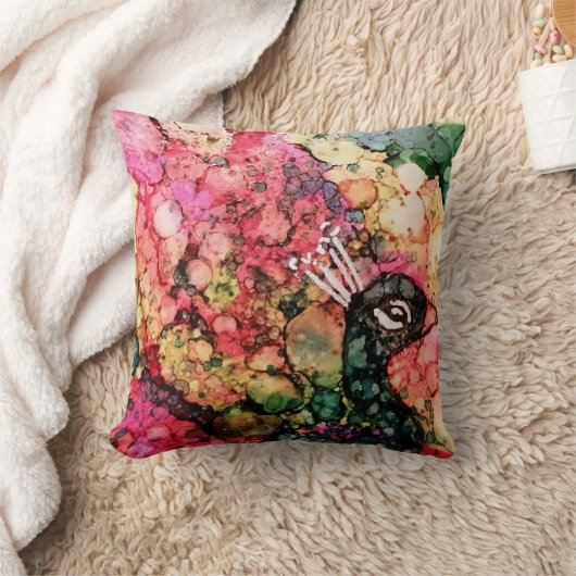 華麗な孔雀 クッション (ブランケット)