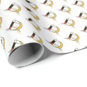 華麗な新可塑主義アートモノグラム。文字D ラッピングペーパー (ロールコーナー)