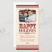 華麗な枠線のホリデー写真カード シーズンカード (正面/裏面)