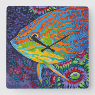 華麗な熱帯魚I スクエア壁時計