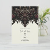 華麗な花のゴシックエレガントウェディング 招待状 (スタンド正面)