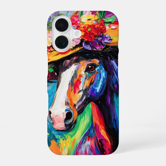 華麗な花のスタリオン iPhone 16ケース (裏面)