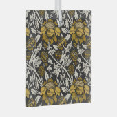 華麗な花模様に大きな金色の花 ガラスオーナメント (正面右)