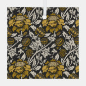 華麗な花模様に大きな金色の花 ガラスオーナメント (裏面)