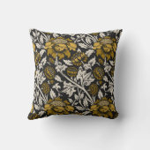 華麗な花模様に大きな金色の花 クッション (裏面)