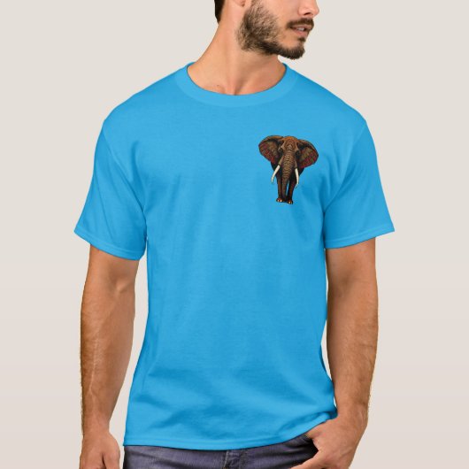 華麗な象のアート Tシャツ (正面)