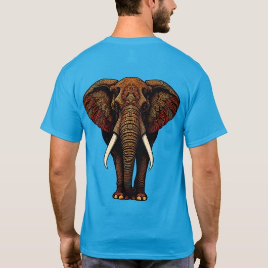 華麗な象のアート Tシャツ (裏面)