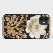 華麗な金ゴールドと白い花のアートワーク Case-Mate iPhoneケース (裏面(横))