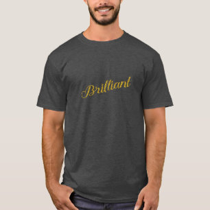 華麗な金ゴールドのフェイクなグリッターの金属スパンコールの引用文 Tシャツ
