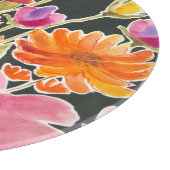 華麗な集まり – ピンクとオレンジの花 カッティングボード (角)
