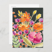 華麗な集まり – ピンクとオレンジの花 ポストカード (正面/裏面)