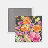 華麗な集まり – ピンクとオレンジの花 マグネット (正面/裏面)