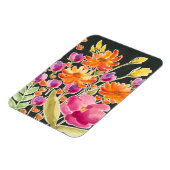 華麗な集まり – ピンクとオレンジの花 マグネット (左側)